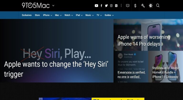 9to5 Mac home page screenshot