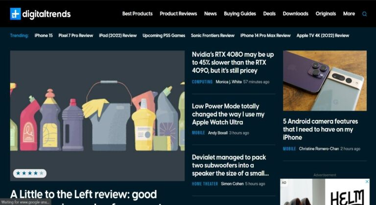 Digital trends home page screenshot