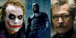 Image of the three characters, Batman, Joker and the attorney