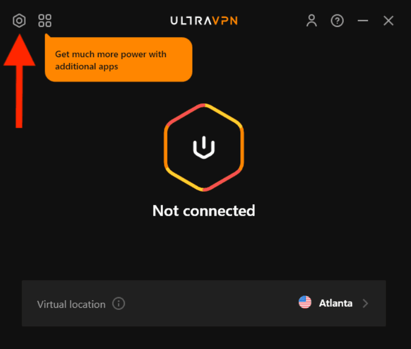 Ultra VPN windows screen